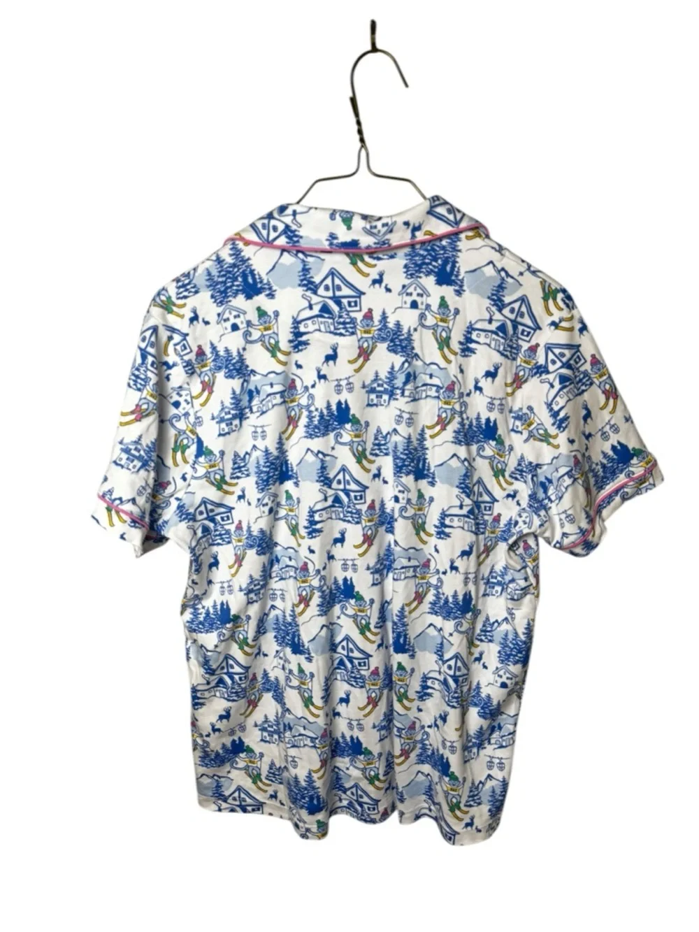 Roller Rabbit Ski Toile Polo Pajamas Blue Large - Picture 3 of 6